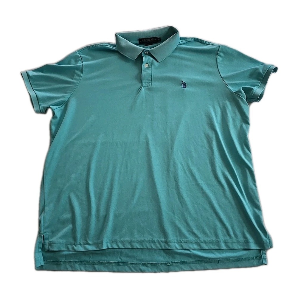 US Polo Assn Mens XL Turquois‎ Blue Polo Short Sleeve Shirt